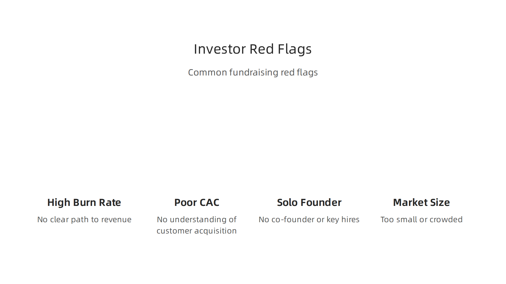 Infographic highlighting critical red flags that can deter seed-stage investors.