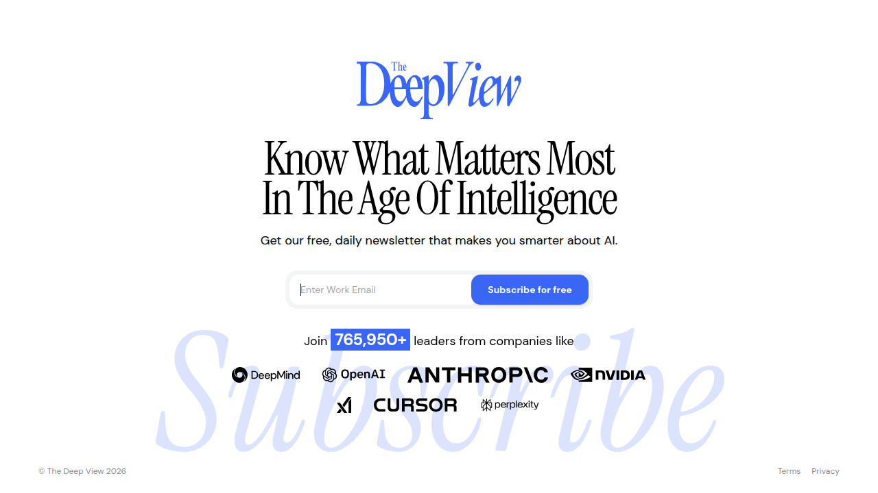The Deep View Newsletter offers daily AI and tech updates to help founders and investors make smarter decisions.