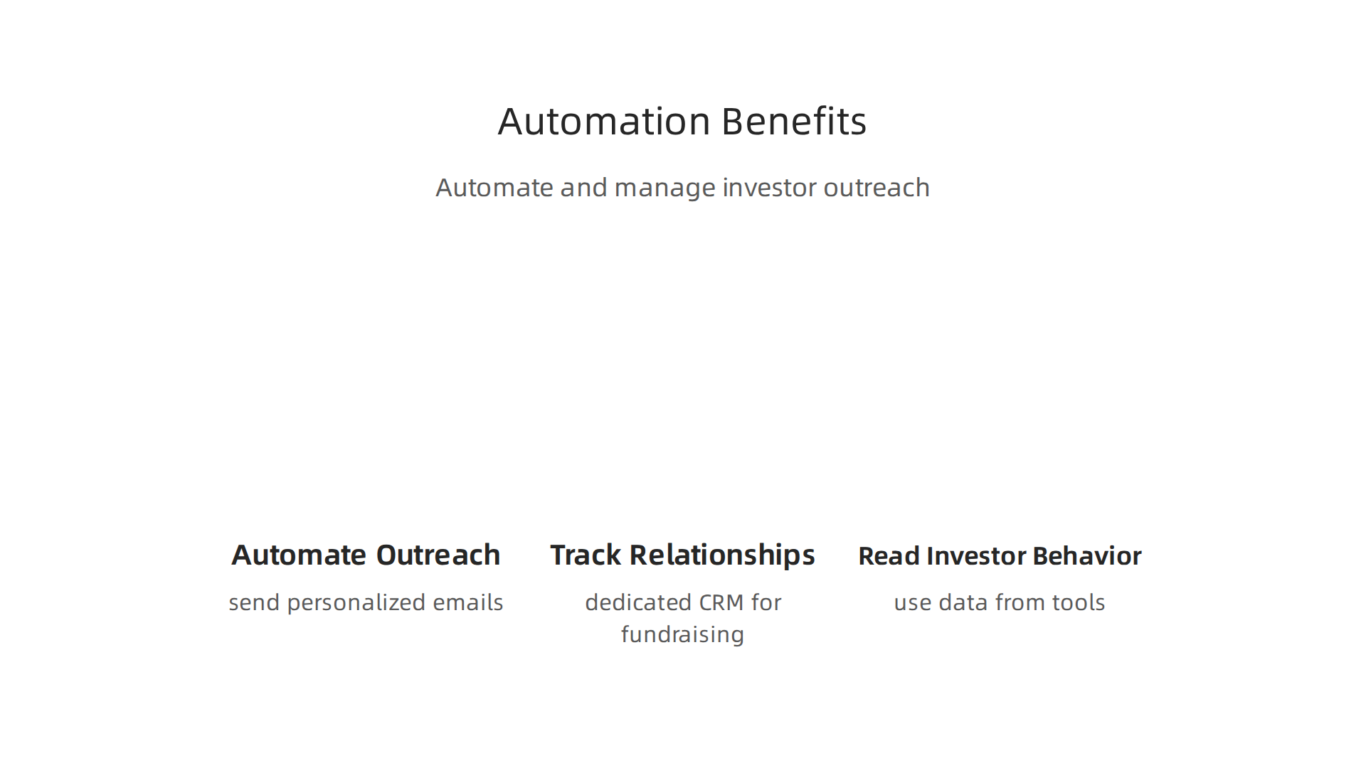 Key advantages of using specialized tech tools to automate and manage the startup fundraising process.