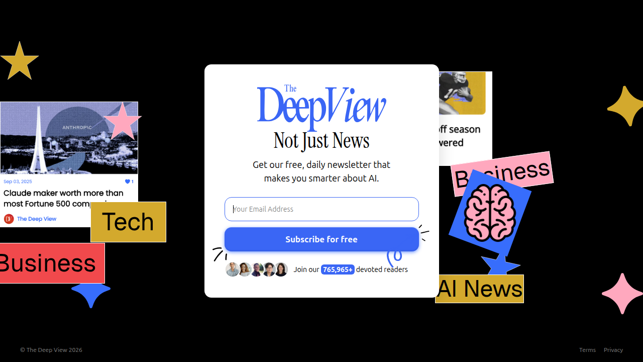 Subscribe to The Deep View Newsletter for daily insights on AI and tech market trends.