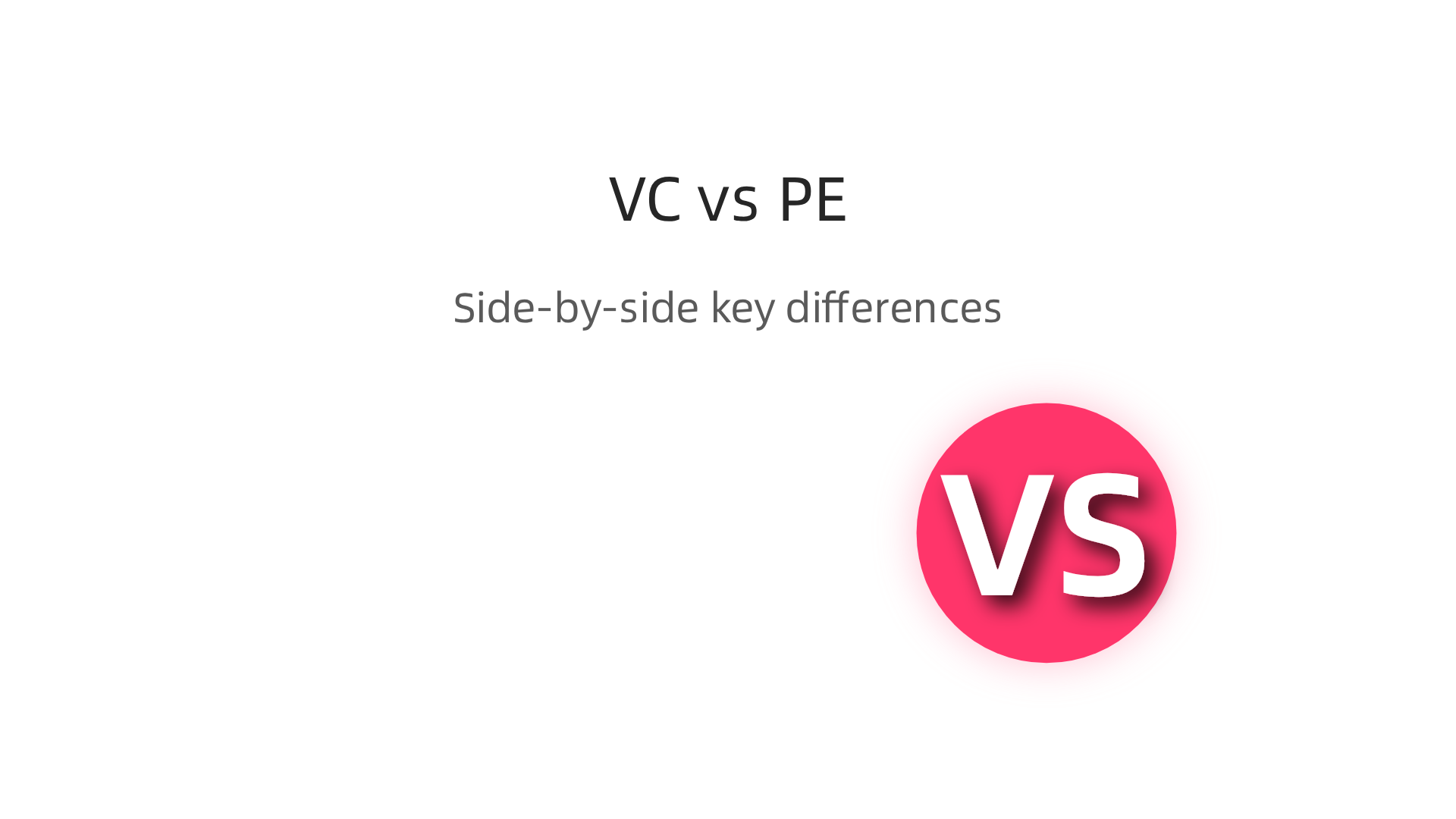 A side-by-side comparison of Venture Capital and Private Equity highlights their fundamental differences in company stage, risk, ownership, and focus.
