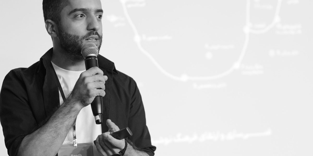 A startup founder confidently presenting their business idea to investors, adapting to changing market dynamics.