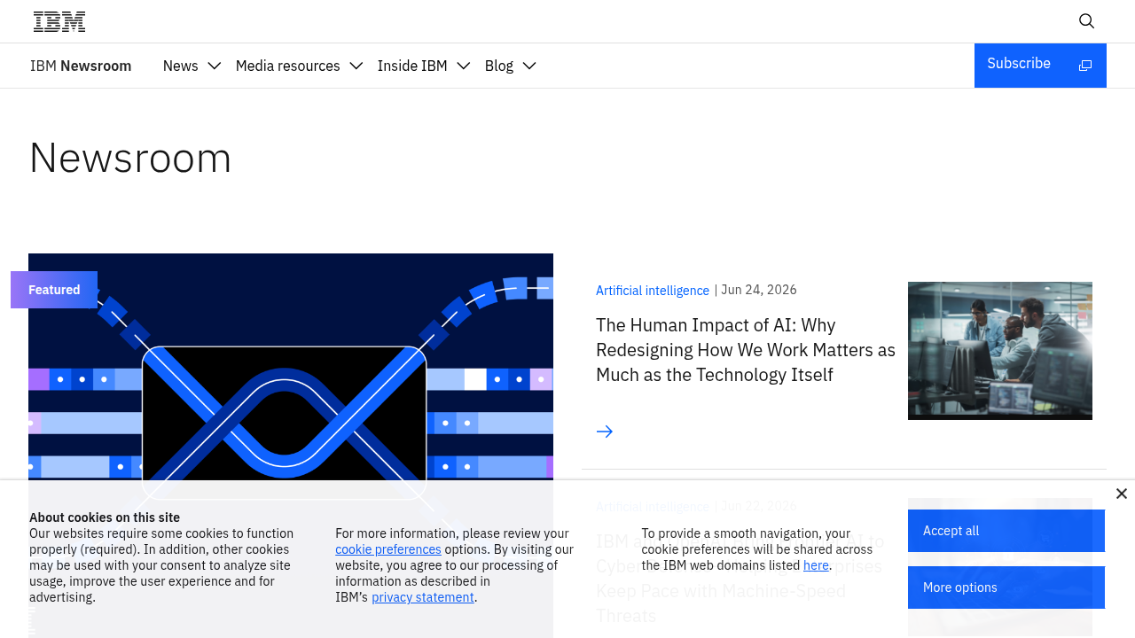 Explore the latest announcements and press releases directly from IBM's official newsroom.