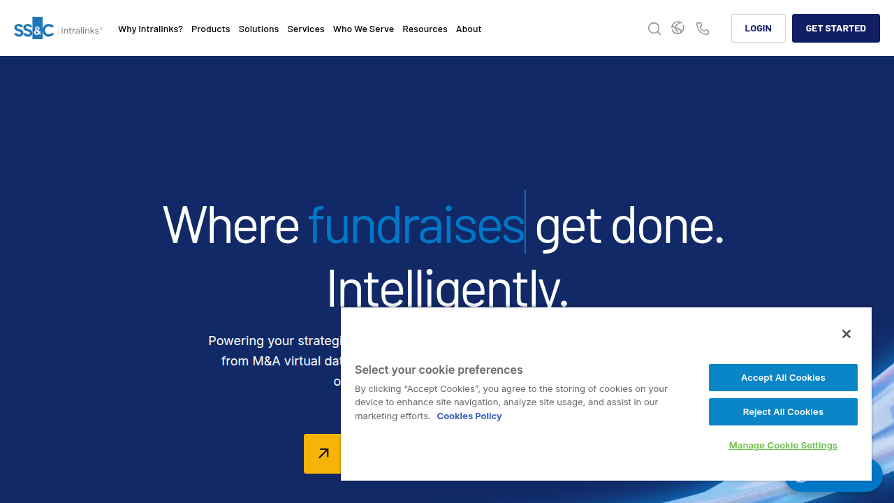 A screenshot of the Intralinks website, featuring resources and guides related to institutional investor due diligence processes for private companies.