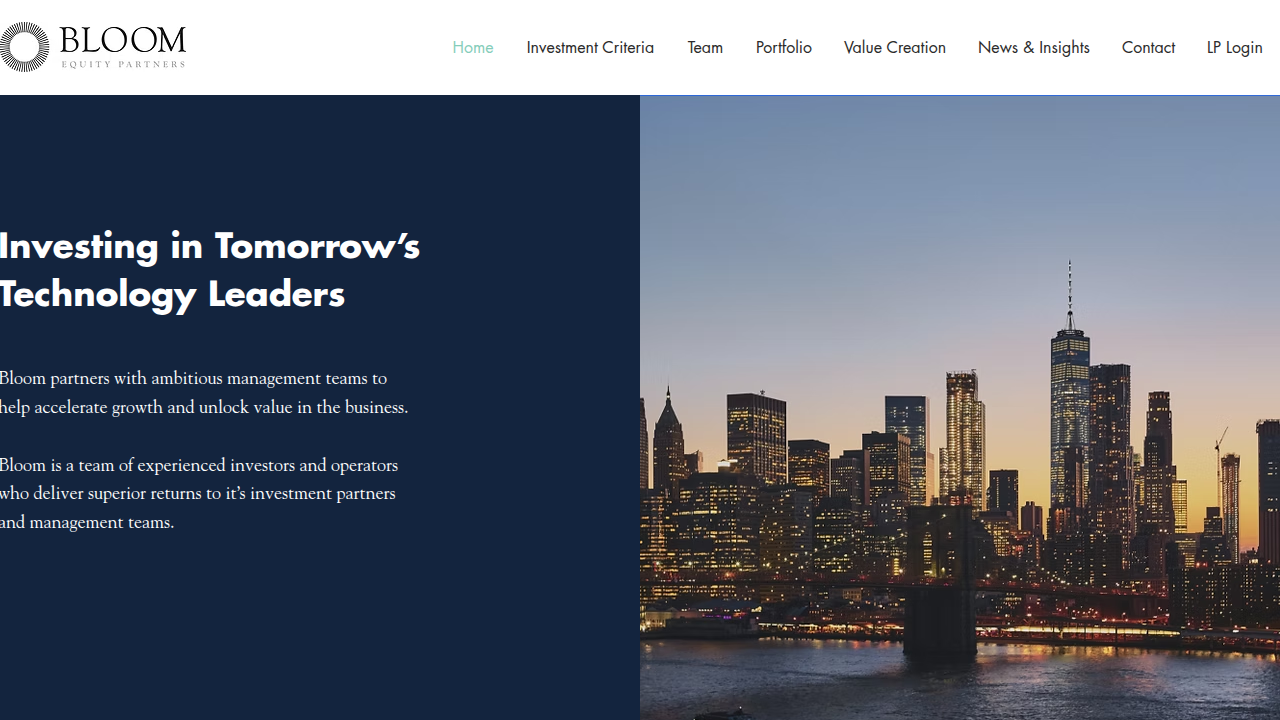 Explore Bloom Equity Partners' official website to understand their focus and values directly from the source.