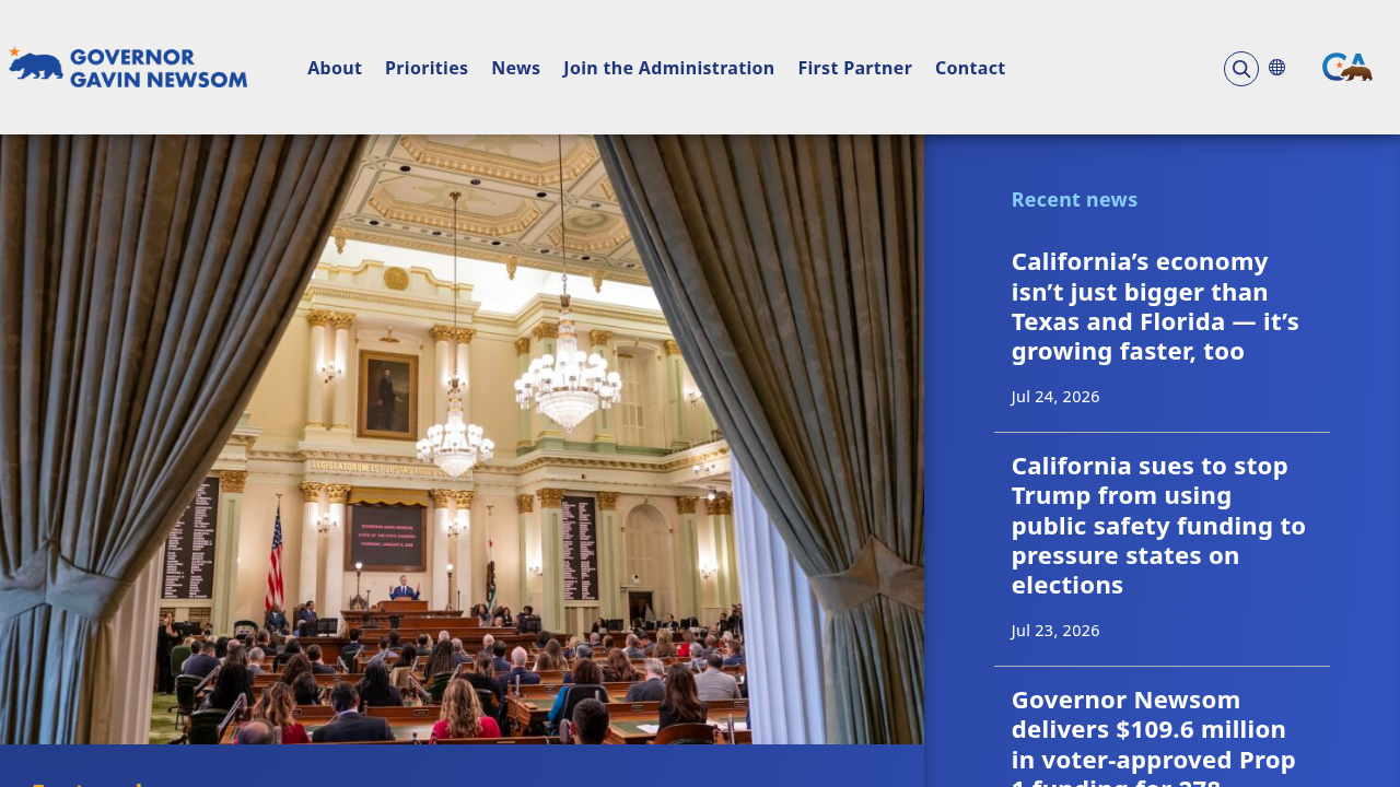 Official website of the State of California, providing information on state policies and business incentives.