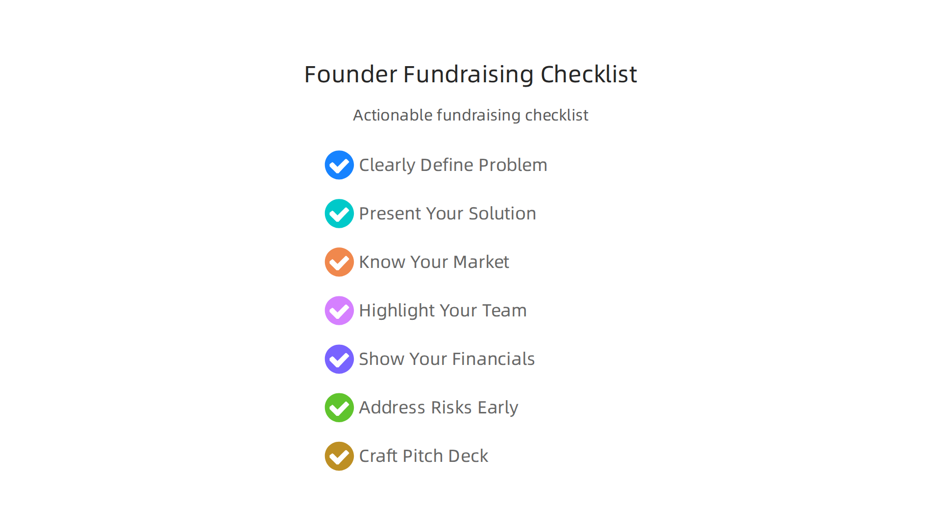 An actionable checklist for founders preparing for successful fundraising.