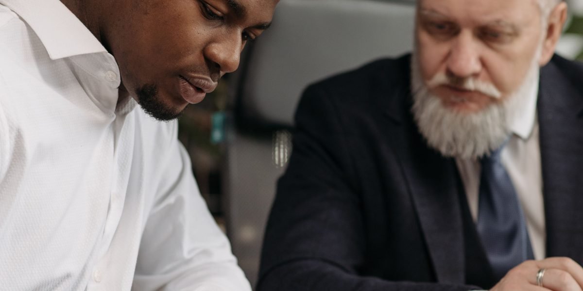 An experienced mentor offers guidance to a founder, leveraging their expertise to navigate challenges and opportunities.