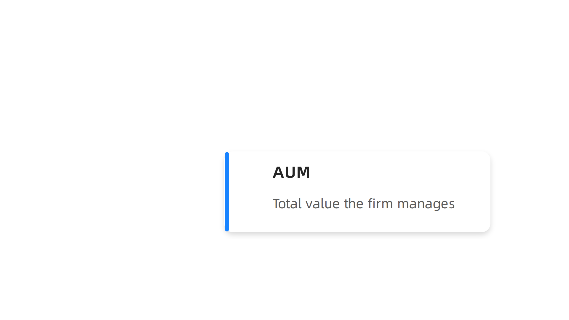 Essential metrics like AUM and Fund Vintage used by large investment firms to measure success.