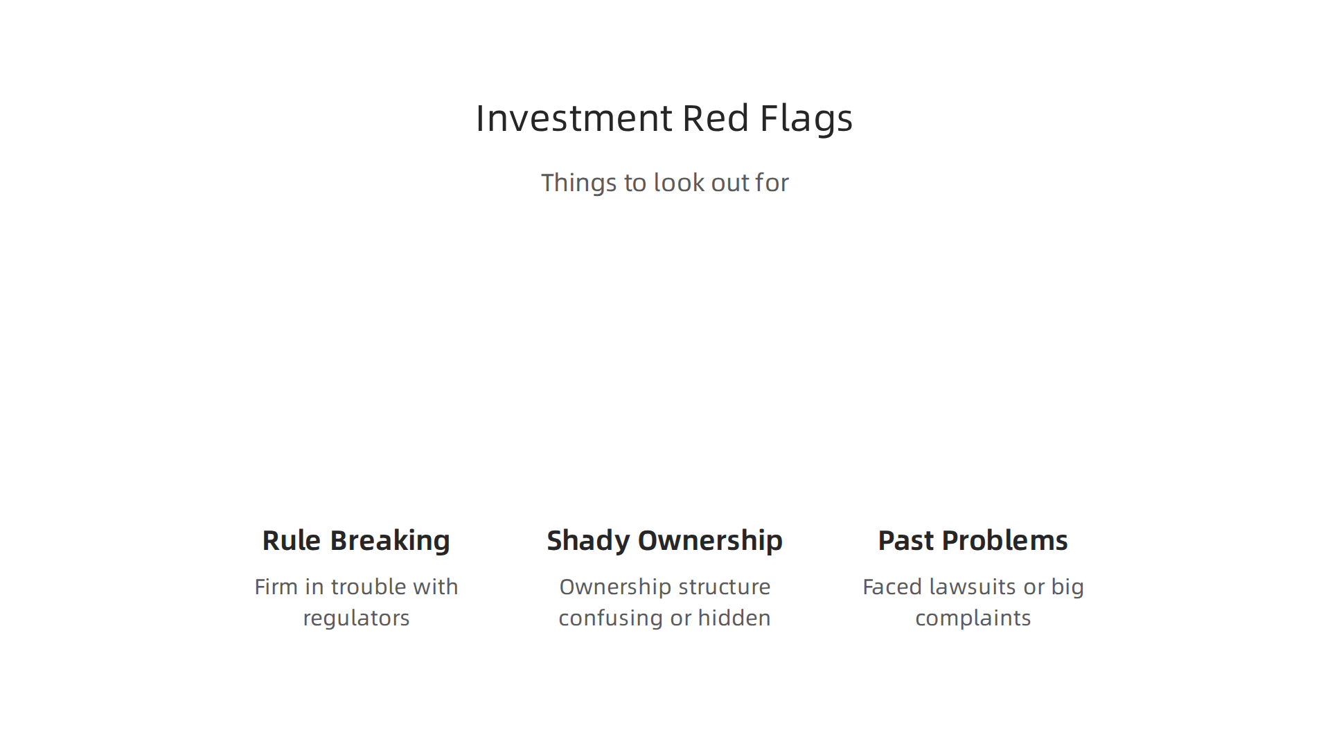 An infographic highlighting critical red flags founders should investigate regarding potential investment partners.
